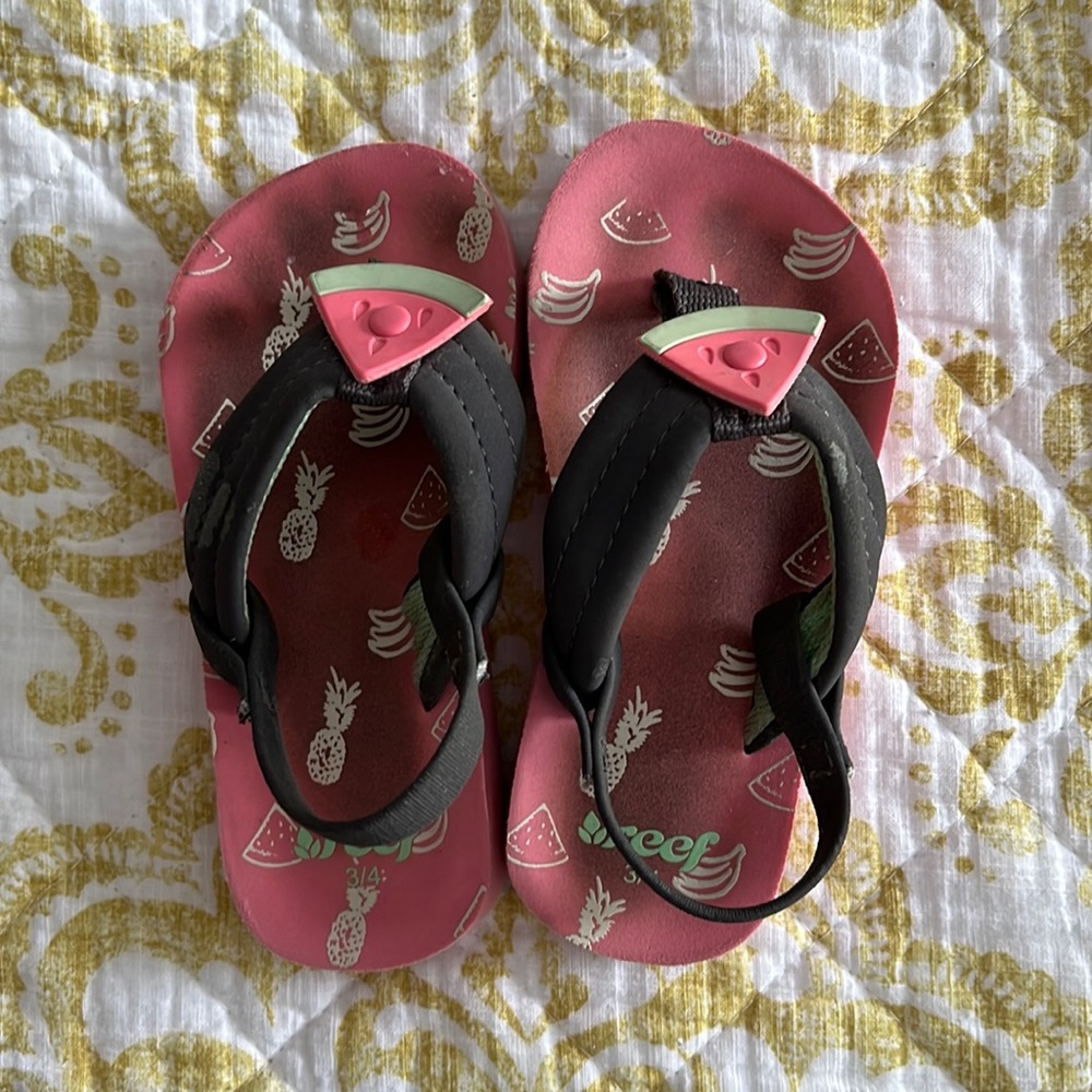 Reef watermelon flip flops
